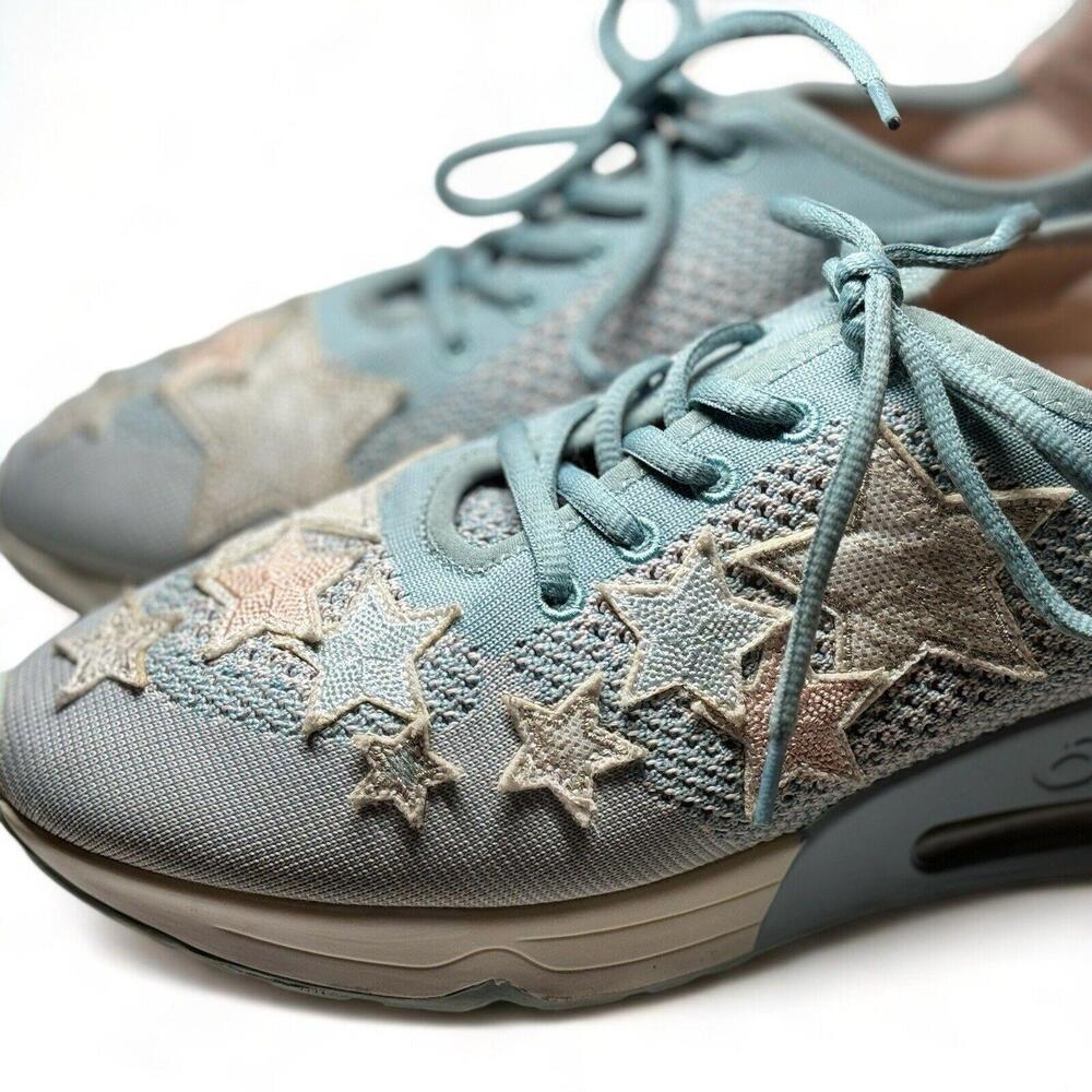 Ash Sneakers Running Trainers Blue Pink White Low Top Embroidered Stars Size 10